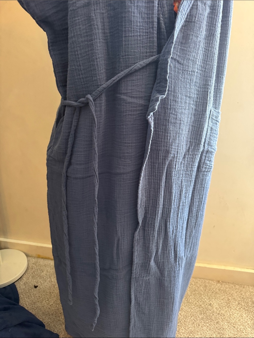Odd Bird Aydin Blue Wrap Midi Dress - Picture 6 of 7